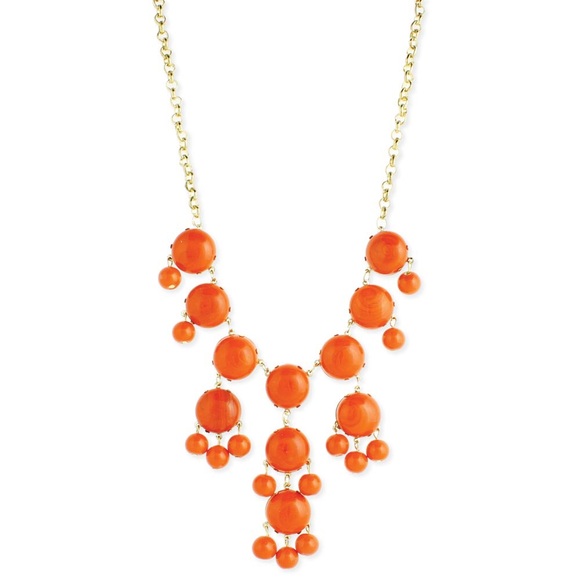 Orange Round Bead Bubble Statement Necklace - Picture 2 of 4